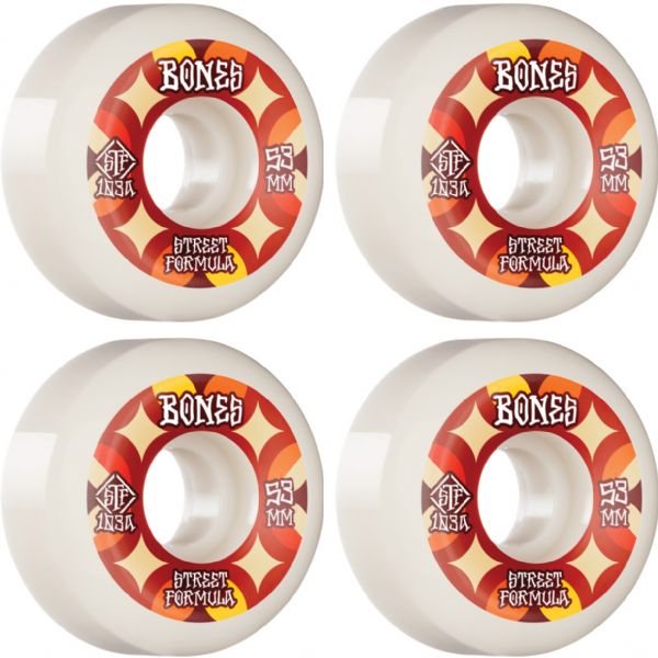 Bones Wheels STF V5 Retros White Skateboard Wheels - 53mm 103a (Set of 4)