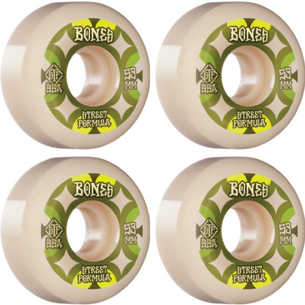 Bones Wheels STF V5 Retros White Skateboard Wheels - 53mm 99a (Set of 4)