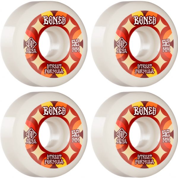 Bones Wheels STF V5 Retros White Skateboard Wheels - 52mm 103a (Set of 4)