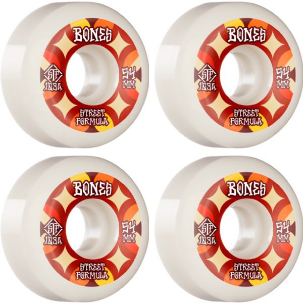 Bones Wheels STF V5 Retros White Skateboard Wheels - 54mm 103a (Set of 4)