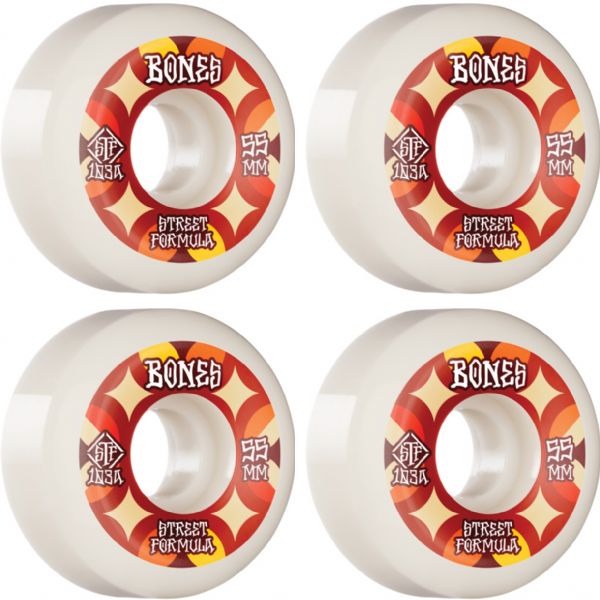 Bones Wheels STF V5 Retros White / Red Skateboard Wheels - 55mm 103a (Set of 4)