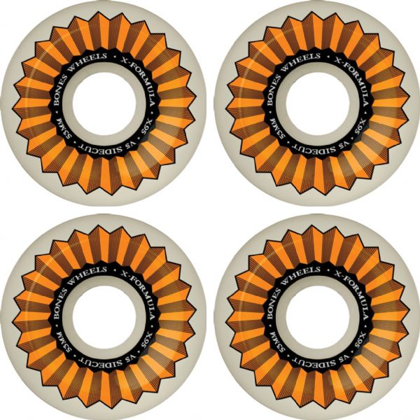 Bones Wheels XF X95 V5 Sidecut Banks Logo Natural Skateboard Wheels - 53mm 95a (Set of 4)