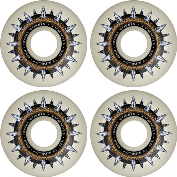 Bones Wheels XF X95 V5 Sidecut Street Cleat Natural Skateboard Wheels - 60mm 95a (Set of 4)