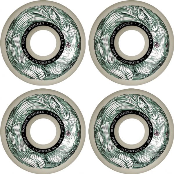 Bones Wheels XF X95 V6 Wide-Cut Money Bunny Natural Skateboard Wheels - 54mm 95a (Set of 4)