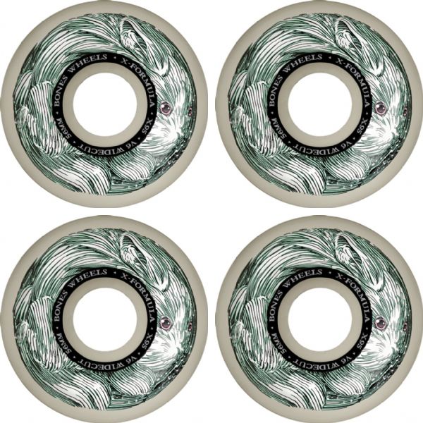 Bones Wheels XF X95 V6 Wide-Cut Money Bunny Natural Skateboard Wheels - 56mm 95a (Set of 4)
