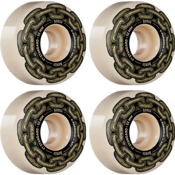 Bones Wheels XF X97 V1 STD Gold Chain / Natural Skateboard Wheels - 52mm 97a (Set of 4)