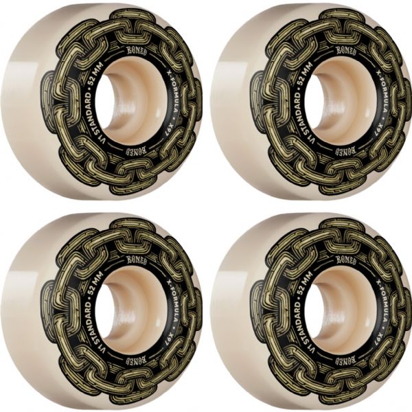 Bones Wheels X-Formula X97 V1 STD Gold Chain / Natural Skateboard Wheels - 52mm 97a (Set of 4)