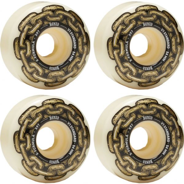 Bones Wheels X-Formula X97 V1 STD Gold Chain / Natural Skateboard Wheels - 54mm 97a (Set of 4)