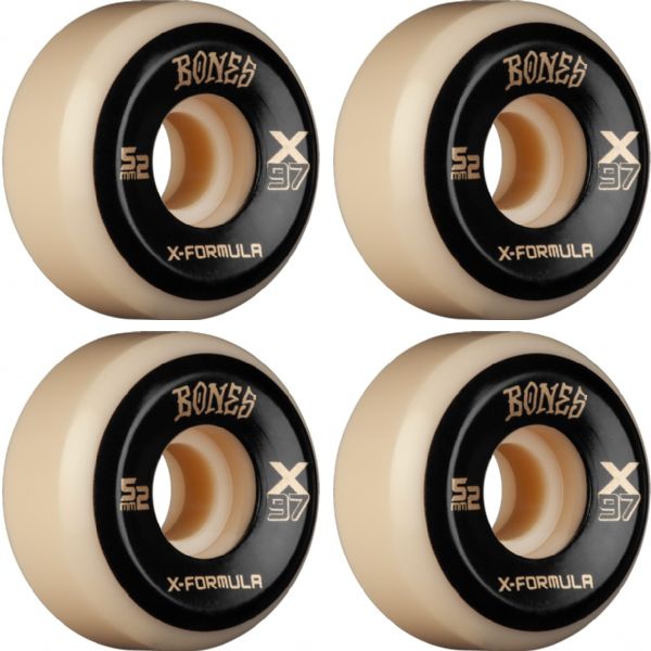 Bones Wheels X-Formula X97 V5 Side Cut Natural Skateboard Wheels - 52mm 97a (Set of 4)