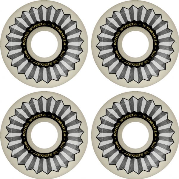 Bones Wheels XF X97 V5 Sidecut Banks Logo Natural Skateboard Wheels - 53mm 97a (Set of 4)