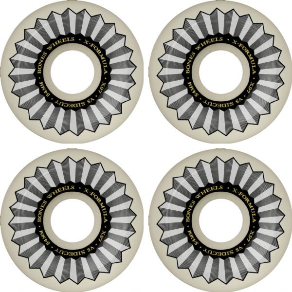 Bones Wheels XF X97 V5 Sidecut Banks Logo Natural Skateboard Wheels - 54mm 97a (Set of 4)