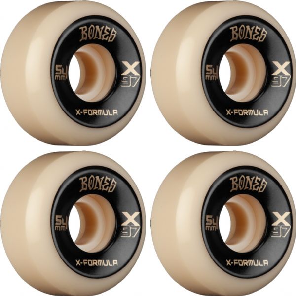 Bones Wheels X-Formula X97 V5 Side Cut Natural Skateboard Wheels - 54mm 97a (Set of 4)