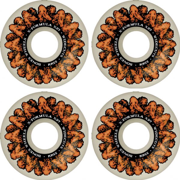 Bones Wheels XF X97 V6 Wide-Cut Wingin It Natural Skateboard Wheels - 53mm 97a (Set of 4)