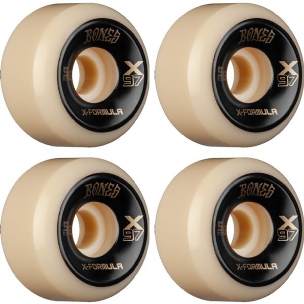 Bones Wheels X-Formula X97 V6 Wide Cut Natural Skateboard Wheels - 56mm 97a (Set of 4)