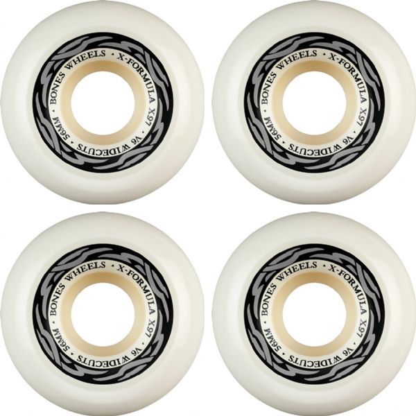 Bones Wheels XF X97 V6 Wide-Cut Sliver White / Silver Skateboard Wheels - 56mm 97a (Set of 4) Bones Wheels XF X97 V6 Wide-Cut Sliver White / Silver Skateboard Wheels - 56mm 97a (Set of 4)