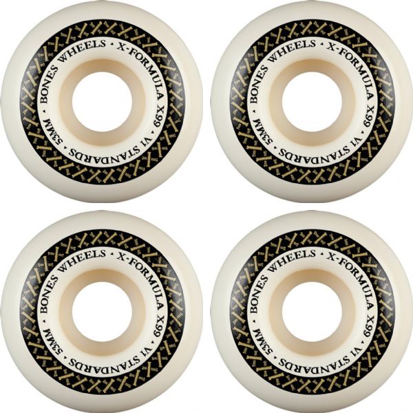 Bones Wheels XF X99 V1 STD Bone Gross / White Gold Skateboard Wheels - 53mm 99a (Set of 4)