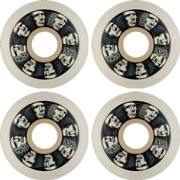 Bones Wheels X-Formula X99 V5 Sidecut Head Rush / Natural Skateboard Wheels - 52mm 99a (Set of 4)