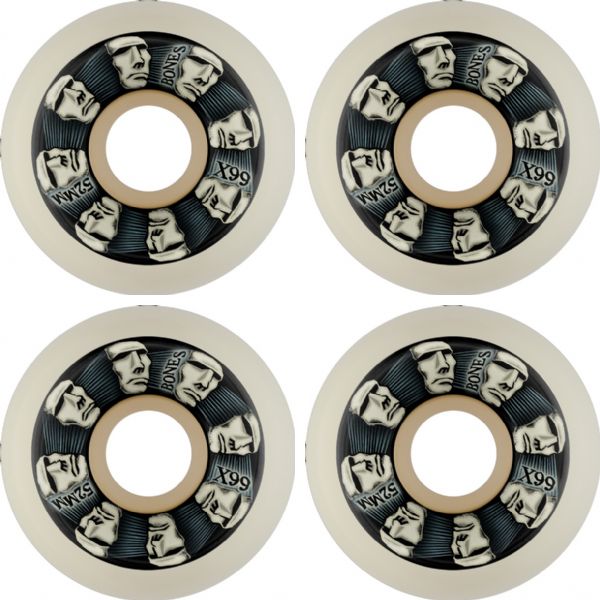Bones Wheels X-Formula X99 V5 Sidecut Head Rush / Natural Skateboard Wheels - 52mm 99a (Set of 4)