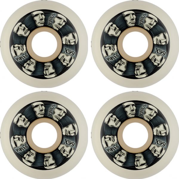 Bones Wheels X-Formula X99 V5 Sidecut Head Rush / Natural Skateboard Wheels - 53mm 99a (Set of 4)