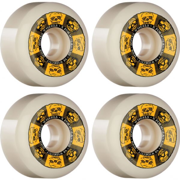Bones Wheels XF X99 V6 Wide Cut Black / Gold / Natural Skateboard Wheels - 54mm 99a (Set of 4)