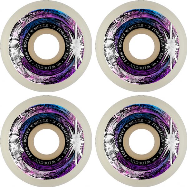 Bones Wheels X-Formula X99 V6 Wide Cut Moon Beam / Natural Skateboard Wheels - 54mm 99a (Set of 4)