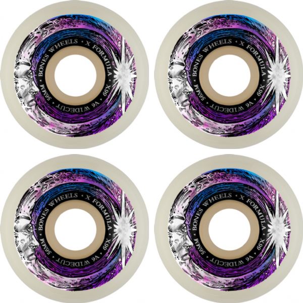 Bones Wheels X-Formula X99 V6 Wide Cut Moon Beam / Natural Skateboard Wheels - 56mm 99a (Set of 4)