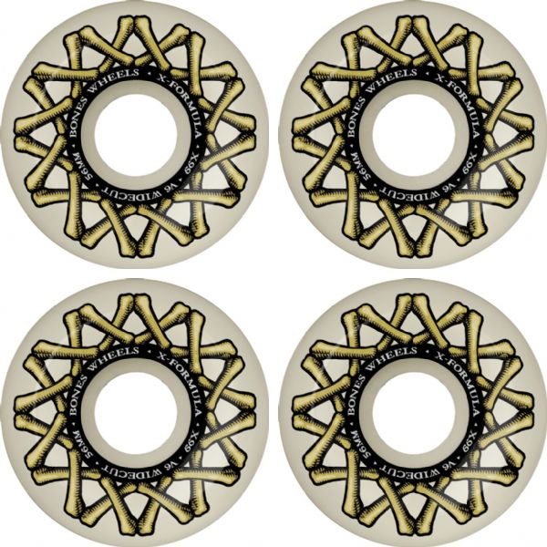 Bones Wheels XF X99 V6 Wide-Cut Death Venom Black Skateboard Wheels - 56mm 99a (Set of 4)