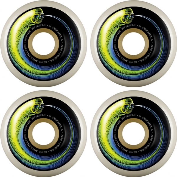 Bones Wheels XF X99 Omega White Skateboard Wheels - 60mm 99a (Set of 4)