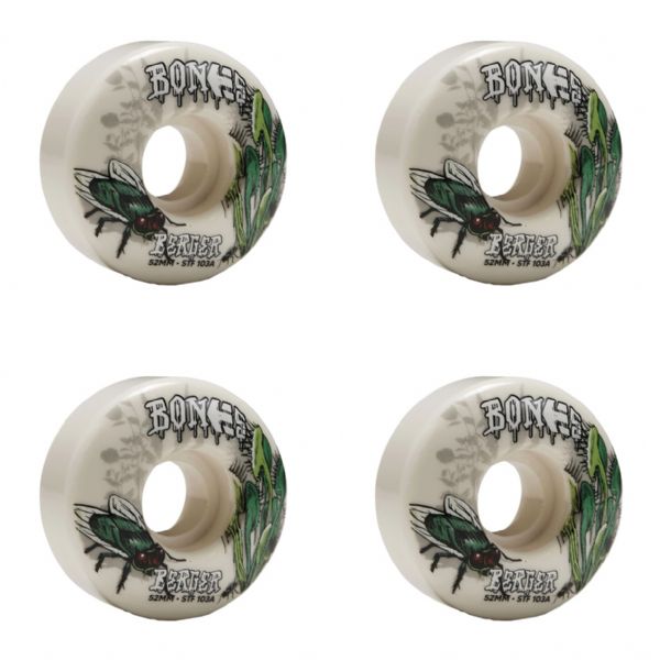 Bones Wheels Matt Berger STF V3 Etnies Collab White Skateboard Wheels - 52mm 103a (Set of 4)