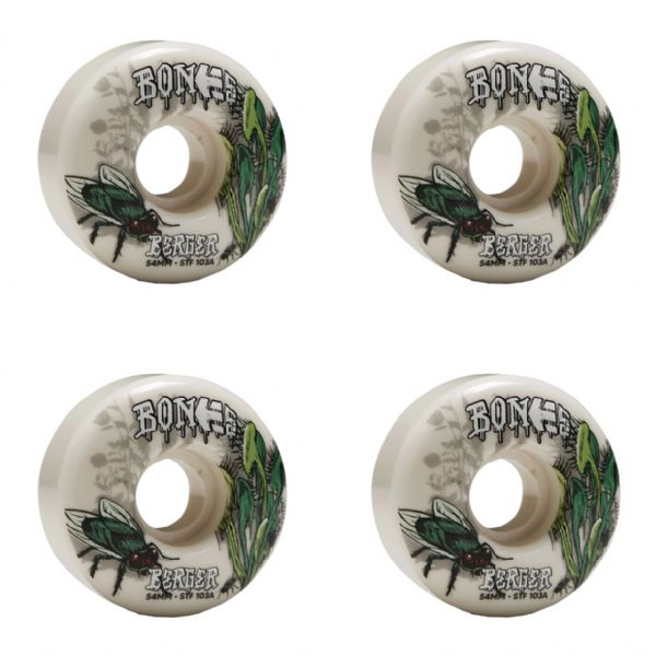 Bones Wheels Matt Berger STF V3 Etnies Collab White Skateboard Wheels - 54mm 103a (Set of 4)