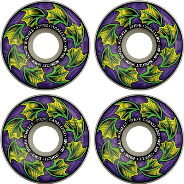 Bones Wheels Steve Caballero SPF V5 Sidecut Bat Wings White Skateboard Wheels - 56mm 84b (Set of 4)