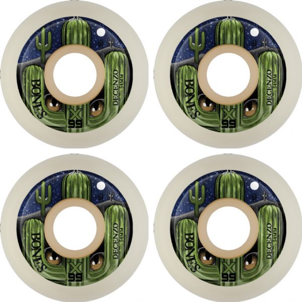 Bones Wheels Ryan Decenzo XF V5 Cat Eye Cacti Natural Skateboard Wheels - 54mm 99a (Set of 4)