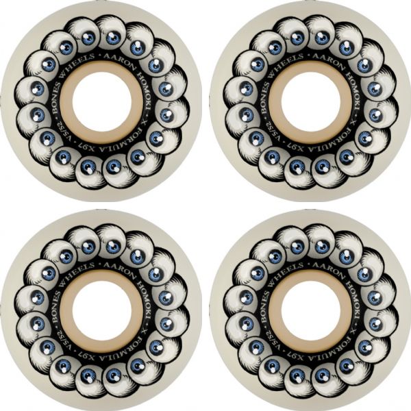 Bones Wheels Aaron "Jaws" Homoki XF V5 Vision Quest Natural Skateboard Wheels - 52mm 97a (Set of 4)