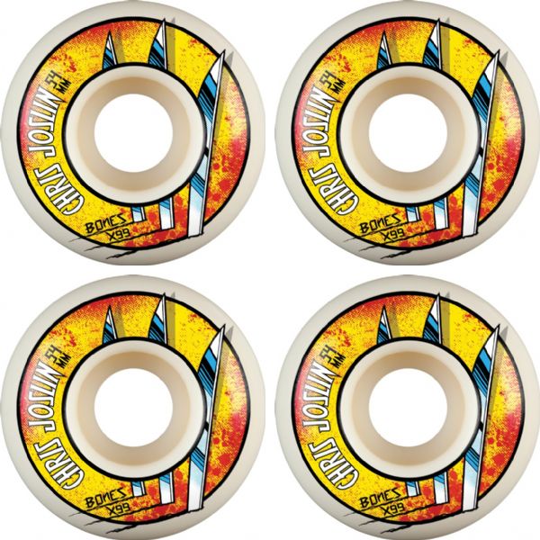 Bones Wheels Chris Joslin XF V1 Slice Of Life Natural Skateboard Wheels - 54mm 99a (Set of 4)