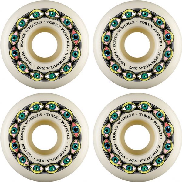 Bones Wheels Torey Pudwill XF V2 Frying Eyes Natural Skateboard Wheels - 51mm 97a (Set of 4) Bones Wheels Torey Pudwill XF V2 Frying Eyes Natural Skateboard Wheels - 51mm 97a (Set of 4)