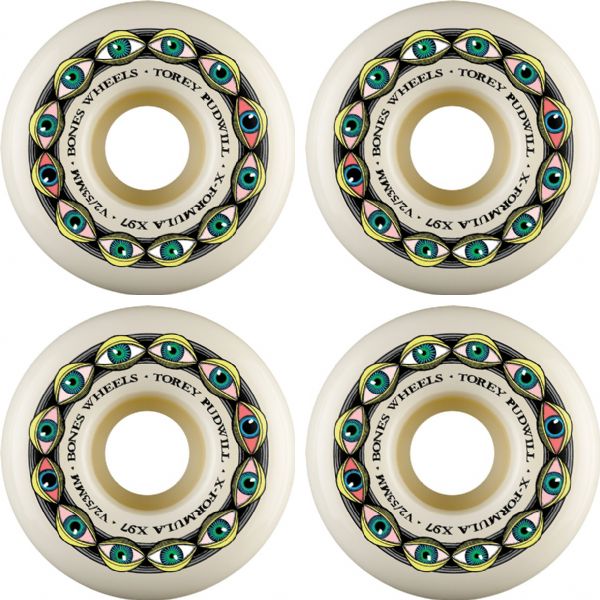 Bones Wheels Torey Pudwill XF V2 Frying Eyes Natural Skateboard Wheels - 53mm 97a (Set of 4) Bones Wheels Torey Pudwill XF V2 Frying Eyes Natural Skateboard Wheels - 53mm 97a (Set of 4)