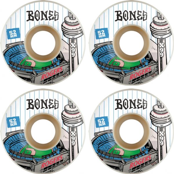 Bones Wheels TJ Rogers XF V1 Centre Natural Skateboard Wheels - 52mm 99a (Set of 4)