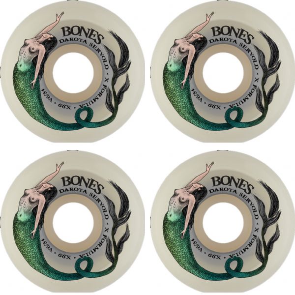 Bones Wheels Dakota Servold XF V6 Mermaid Natural Skateboard Wheels - 54mm 99a (Set of 4)