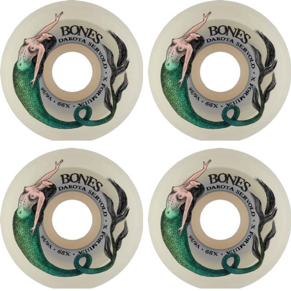 Bones Wheels Dakota Servold XF V6 Mermaid Natural Skateboard Wheels - 56mm 99a (Set of 4)