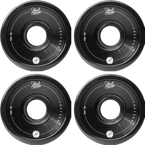 Blood Orange Black Skateboard Wheels - 70mm 78a (Set of 4)