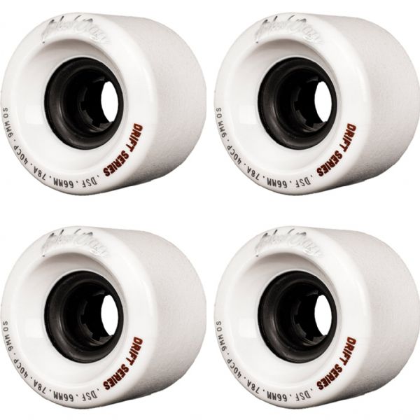 Blood Orange Drift White Skateboard Wheels - 66mm 78a (Set of 4)