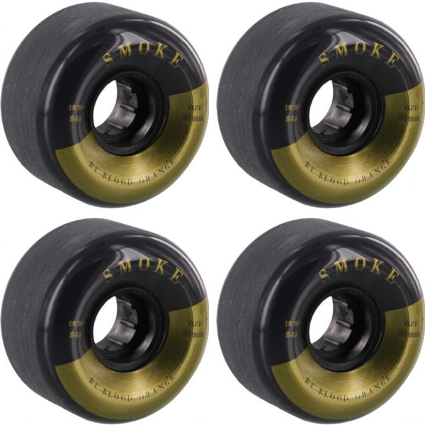 Blood Orange Smoke Black / Gold Skateboard Wheels - 60mm 84a (Set of 4)