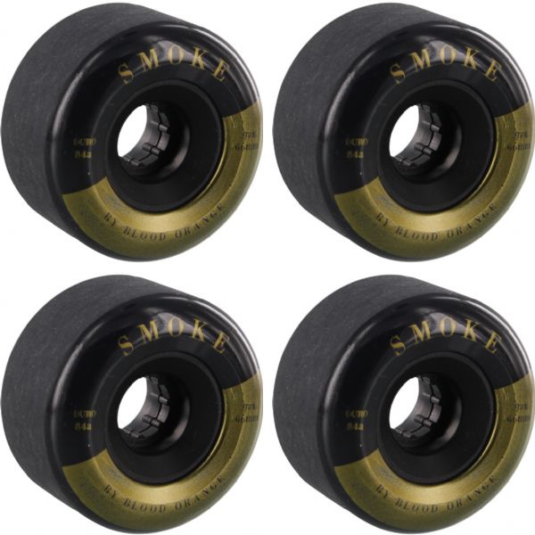 Blood Orange Smoke Black / Gold Skateboard Wheels - 66mm 84a (Set of 4)