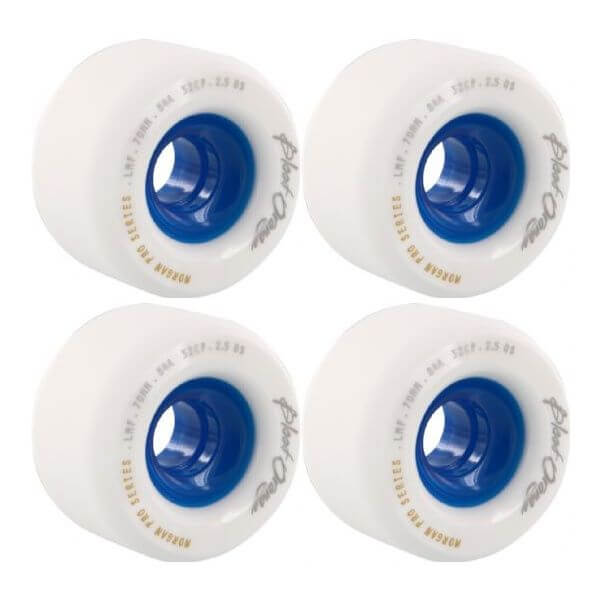 Blood Orange Liam Morgan Pro Series White / Blue Skateboard Wheels - 70mm 84a (Set of 4)