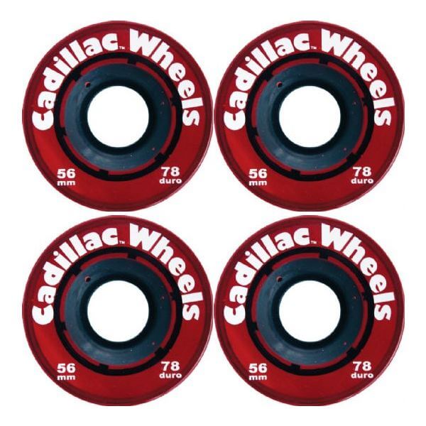 Cadillac Wheels Original Red Skateboard Wheels - 56mm 78a (Set of 4)