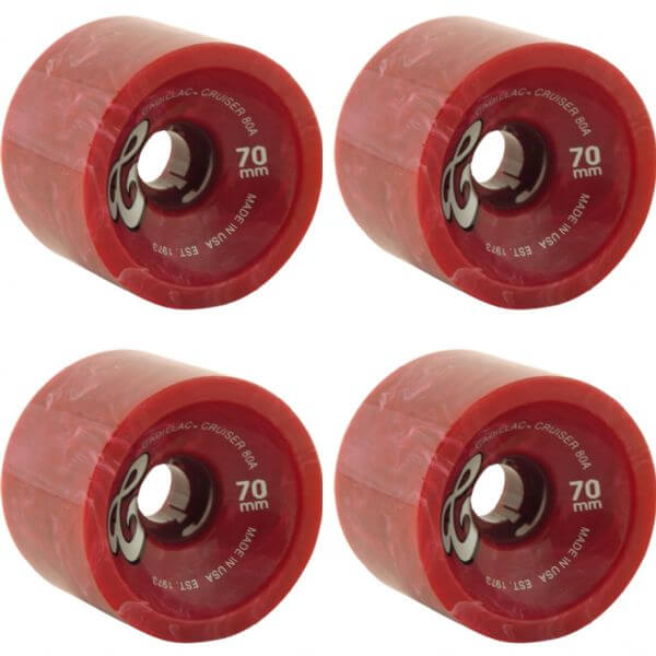 Cadillac Wheels Cruisers Maroon Marble Skateboard Wheels - 70mm 80a (Set of 4)