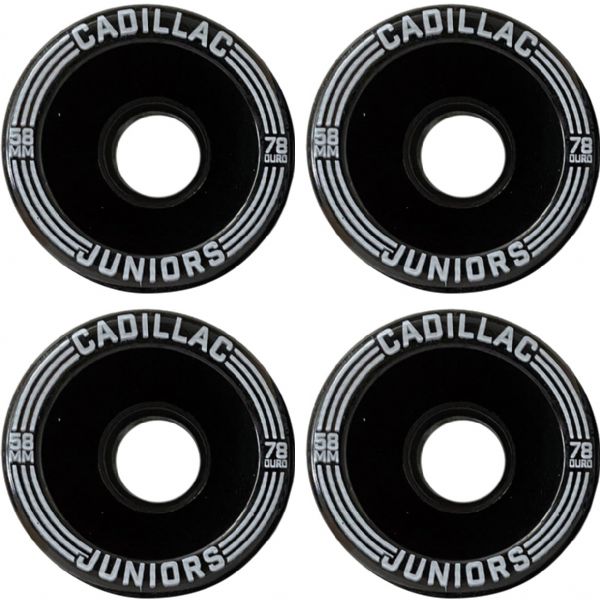 Cadillac Wheels Juniors Black Skateboard Wheels - 58mm 78a (Set of 4)