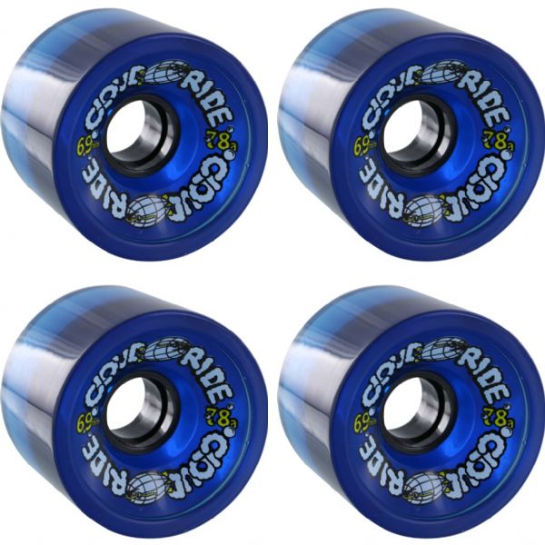 Cloud Ride Wheels Cruiser Clear Midnight Blue Longboard Skateboard Wheels - 69mm 78a (Set of 4)