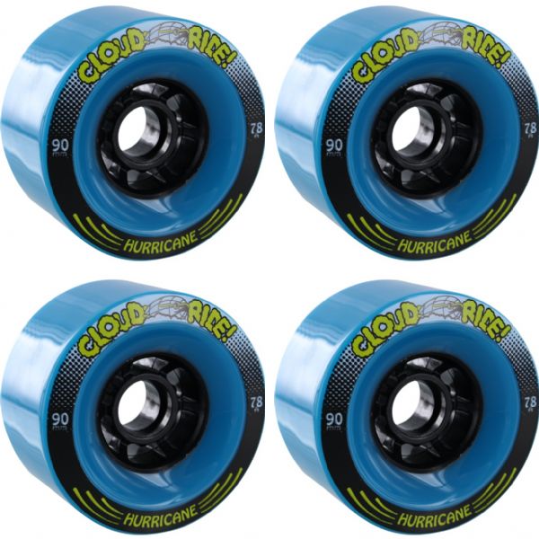 Cloud Ride Wheels Hurricane Cruiser Blue Longboard Skateboard Wheels - 90mm 78a (Set of 4)