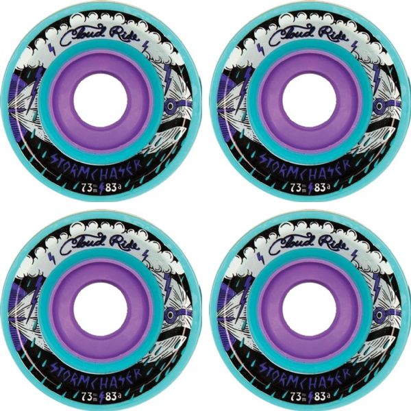 Cloud Ride Wheels Storm Chaser Turquoise Skateboard Wheels - 73mm 83a (Set of 4)